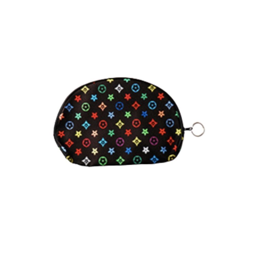Flower pattern Faux leather Bag Charm Keychain coin purse